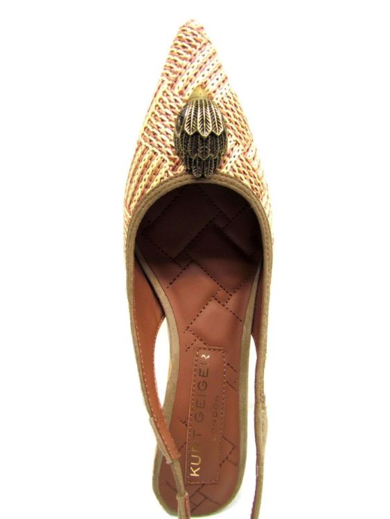 KURT GEIGER Halfhoge Hak (Belgravia sling back beige) - De Gouden Schoe