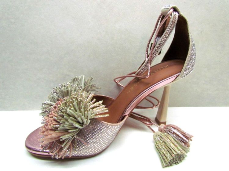 KURT GEIGER SANDAAL HOOG (Pom pom ankle tie) - De Gouden Schoe