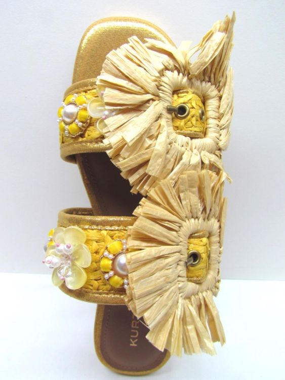 KURT GEIGER MUIL (Raffia buckle flat) - De Gouden Schoe